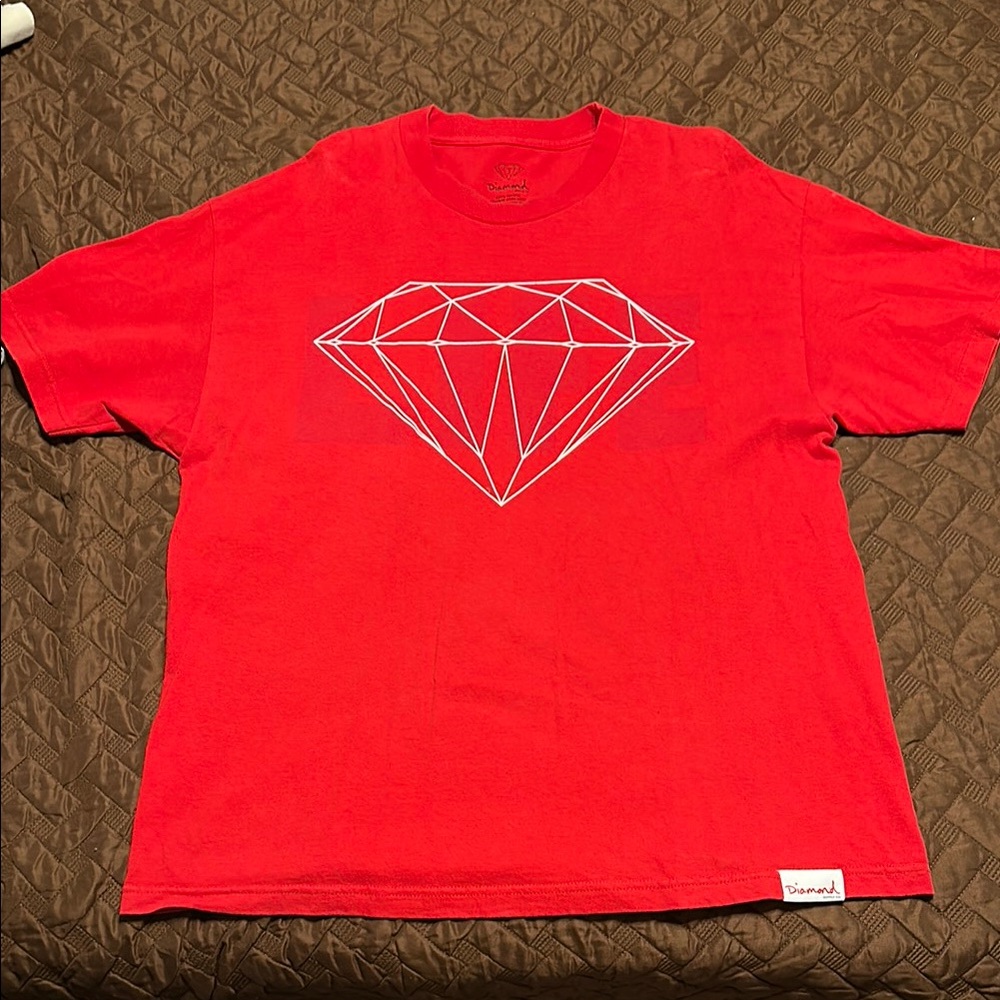 Diamond Supply Co. Red Tee with White Diamond Graphic